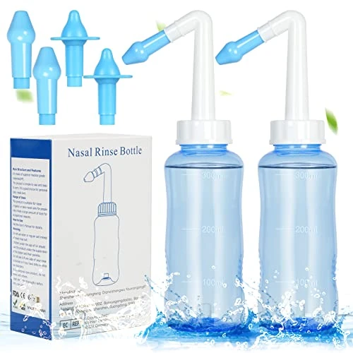 Zeitlich begrenztes Angebot: URAQT 2Pcs 300ml Nasendusche, BPA-frei,Nasenspülung Flasche Nasenspülkanne von 9.99 € auf 9.99 € (0.00% Rabatt)