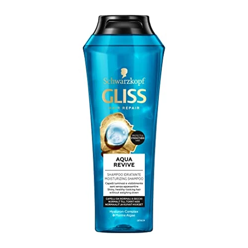 Offerta a tempo: Schwarzkopf, Gliss Aqua Revive, Shampoo Idratante per Capelli Normali e Secchi, Shampoo Capelli con Complesso Ialuronico e Alga Marina, Idrata e Deterge i capelli, Adatto per Lavaggi Frequenti, 250ml - 27% da 2.99 € a 2.17 €