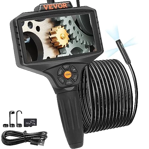 Offerta a tempo: VEVOR Telecamera a Endoscopio Lente Tripla Schermo 5 Pollici IPS Batteria 5-6 ore Cavo 5m, Telecamera di Ispezione a Endoscopio Zoom Digitale 5x Risoluzione 854 x 480, Kit Portatile 5 Modalità Visiva - 22% da 78.90 € a 61.60 €