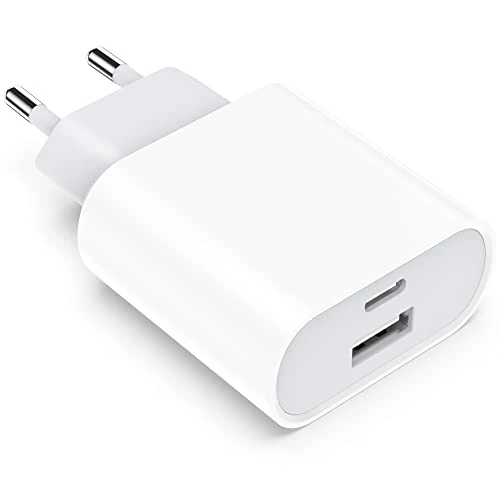 Cargador USB C Enchufe con iPhone 16/16 Pro/16 Pro Max/16 Plus/15/14/13/12/11/XS/XR/X/ArPods, Pad,20W USBC Rápido Tipo C Adaptador Pared Carga Móvil Cabezal