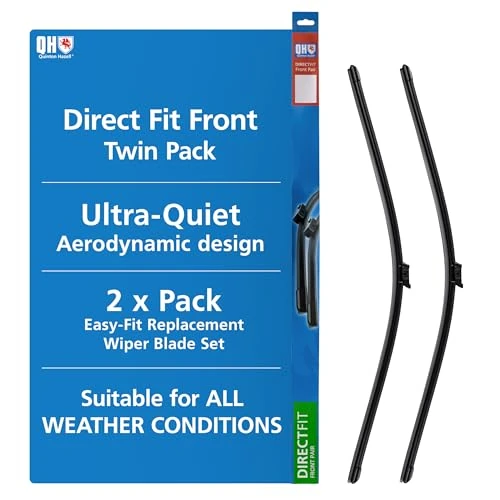 Limited-time offer: Quinton Hazell Front Window Wiper Blade Set | 28 inch & 17 Inches / 711 & 432 mm | Push Button | Driver and Passenger Side Car Windscreen Wipers Fits Jaguar Opel Tesla Vauxhall from 19.99 £ to 19.99 £ (save 0.00%)