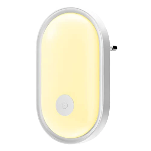 Alyvisun Luce Notturna Bambini con Tocca il Controllo, LED Lampada da Notte con Sensore Crepuscolare e Luminosità Regolabile, Luci Notturna de Presa per Camerette/Scale/Corridoio/Cucina (Tipo 2)