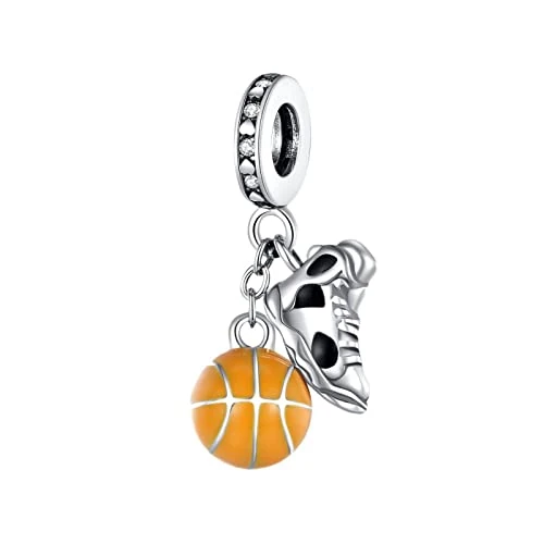 Annmors Ciondolo in Argento Sterling 925 Charm Bead Compatibilcon Braccial Collan Basketball ShoPerlincon zirconi cubici per NatalSan Valentino festa della mamma ciondoli regalo per donnragazze