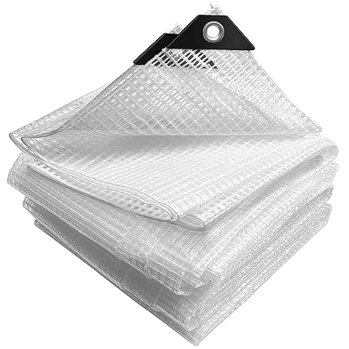 Offerta a tempo: VOUNOT® Telo Impermeabile Esterno 1.5x6m, Telone Occhiellato Impermeabile Rinforzato PE 180 g/m², Telo Protettivo Multiuso per Barche, Legno, Piscina, Mobili da giardino, Auto, Bianco Trasparente - 34% da 21.99 € a 14.44 €