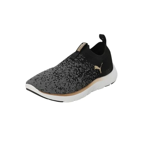 Oferta limitada: PUMA Women Softride Remi Slip-on Knit Wn's Zapatillas para correr en carretera, Puma Black Puma Gold Cool Dark Gray, 38.5 EU de 54.95 EUR a 37.95 EUR (ahorro 31%)
