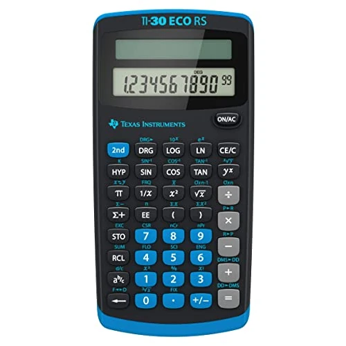 Limited offer: Texas Instruments TI-30 ECO RS School Calculator, Technical Scientific (Single Line 10 Digit Display, Solar Powered) Black from 32.82 EUR to 32.82 EUR (save 0%)