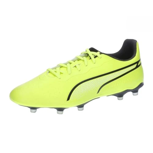 PUMA Unisex King Match Fg/Ag Chaussures de football, Electric Lime Puma Black, 46.5 EU