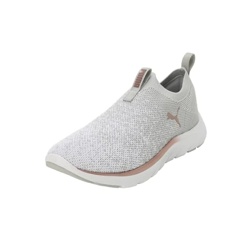 PUMA Women Softride Remi Slip-on Knit Wn's Zapatillas para correr en carretera, Ash Gray White Rose Gold Metallic, 39 EU