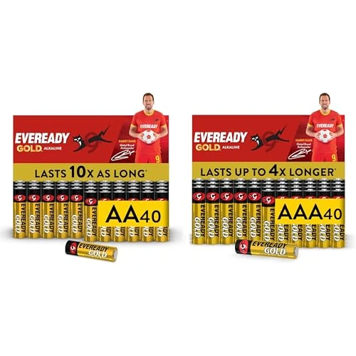 Offerta a tempo: Eveready Gold di Energizer - Pile AA e AAA Combo (Confezione da 80) Batterie Alcaline 1,5V - potenza di lunga durata - 100% imballaggio riciclabile - 10 anni di conservazione - 18% da 27.49 € a 22.62 €
