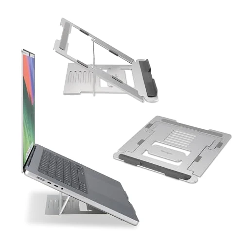 Offerta a tempo: Kensington Easy Riser Supporto per Laptop in Alluminio Regolabile e Leggero con Design Antiscivolo e Pieghevole, Compatibile con Schermi fino a 16" (K50417WW) - Argento - 0.00% da 37.58 € a 37.58 €