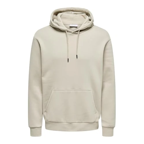 Tijdelijke aanbieding: Only & Sons Heren capuchontrui ONSCERES sweatshirt, Zilvervoering., M van 22.79 € naar 22.79 € (0.00% korting)