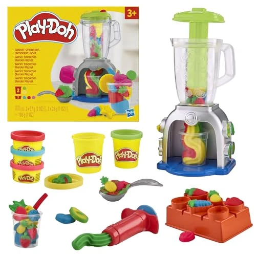 Play-Doh, Playset Swirlin' Smoothies, Frullatore Giocattolo per Arti e Mestieri con Pasta Modellabile, Set Artistici per Ragazzi, Ragazze, Bambini e Bambine dai 3 Anni in su