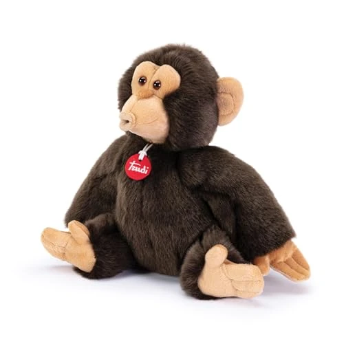 Trudi Małpa Bisko Małpa Maskotka Pluszowa maskotka, Szympans Prezent na Boże Narodzenie i urodziny | 33x30x19cm Rozmiar M | Tropikalne egzotyczne zwierzęta | Model 27147
