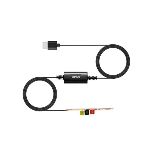 Kit de câblage 70mai UP03, câble USB-C 10ft pour Dash Cam Voiture, 12V-30V à 5V/2.4A, Protection Basse Tension, Alimentation 24h pour Dash Cam Omni & M500