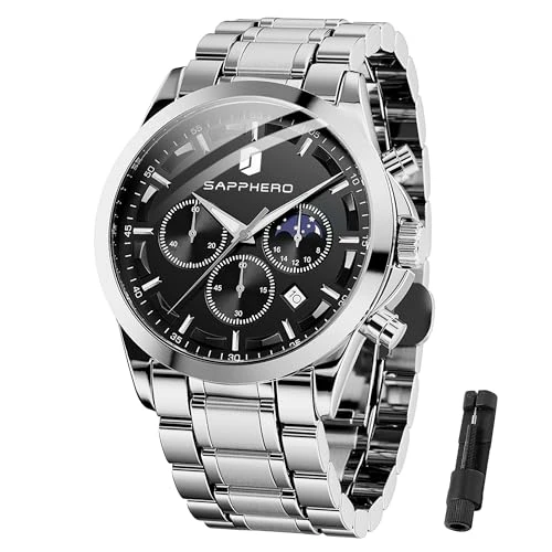 Offerta a tempo: BENYAR BY Orologio da uomo al quarzo analogico in acciaio inossidabile cinturino Timing Date Display impermeabile luminoso orologio Business Casual Sports Watch Fashion Holiday regalo per il padre - 47% da 79.99 € a 42.49 €