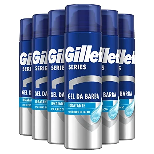 Offerta a tempo: Gillette Series GEL DA BARBA IDRATANTE Con Burro Di Cacao, Protezione Completa Dalle Irritazioni, Aiuta A Proteggere Da Tagli, Bruciature, Irritazioni E Arrossamenti, Gillette Gel Da Barba 200ml X6 - 30% da 22.26 € a 15.54 €
