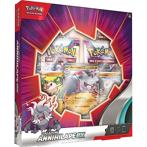 Annihilape-ex collectie van de Pokémon GCC (drie holografische promokaarten en vier uitbreidingspakketten), Italiaanse editie