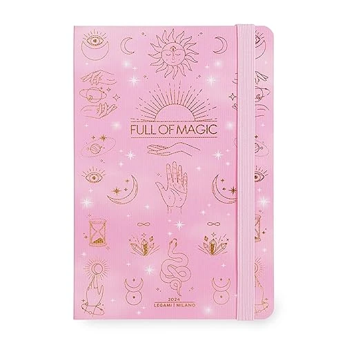 Limited-time offer: Legami - Medium Weekly Diary with Notebook, 12 Months, January 2024 December 2024, Week Detail on Left Page, Writing Space on Right Page, 12 x 18 cm, Magic Theme from 4.57 GBP to 4.57 GBP (save 0%)
