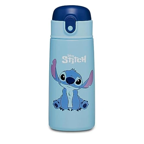 Offerta a tempo: Seven Borraccia LILO & STITCH, Blu - Borraccia per Bambini con Cannuccia 460 ML - Borraccia Asilo, Scuola Elementare - Acciaio Inox Interno Esterno, Mantenimento Temperatura fino a 24h - 5% da 15.90 € a 15.09 €