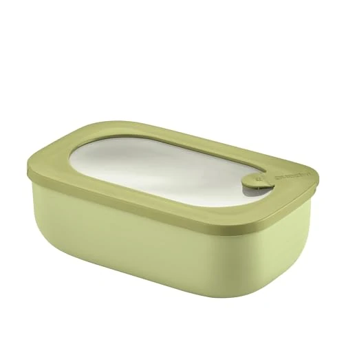 Guzzini - Kitchen Active Design, STORE&MORE BIO, Rectangular Airtight Fridge/Freezer/Microwave Containers - Avocado Green, 20 x12 x h7cm | 900 ml - 171001253