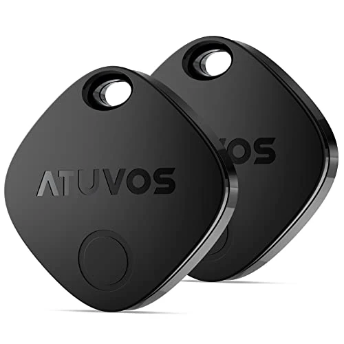 ATUVOS Wyszukiwarka kluczy Air Tag, 2 sztuki, Smart Tracker KeyFinder kompatybilny z Apple Gdzie jest? Aplikacja (tylko iOS, Android nie jest obsługiwana) Bluetooth Key Finder do bagażu/walizek/toreb