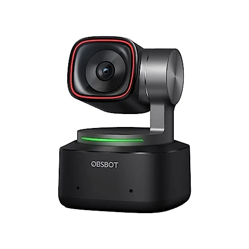 OBSBOT Tiny 2 - PTZ 4K Webcam avec Suivi AI, Commande Vocale, Commande Gestuelle, Microphones Réducteurs de Bruit, Autofocus, USB3.0, Modes Multiples, Webcam pour PC, Conférence, Streaming, Zoom