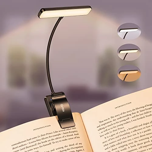 Limitiertes Angebot: Gritin Leselampe Buch Klemme, USB Wiederaufladbare Buchlampe mit 19 LEDs, 3 Farbtemperatur Modi, Lange Laufzeit, Stufenlose Helligkeit Klemmlampe, 360° Flexibel Klemmleuchte für Nachtlesen ins Bett von 16.99 EUR auf 11.89 EUR (Spare 30%)
