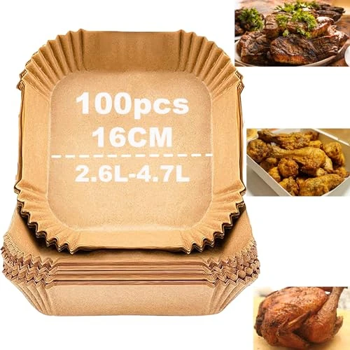 Offerta a tempo: Carta Forno per Friggitrice ad Aria, 100 Fogli 16CM Carta per Friggitrice ad Aria Per Friggitrice Ad Aria per 3.0-5.0L Air Fryer Padelle, Microonde, Padelle, Forno - 37% da 11.99 € a 7.59 €