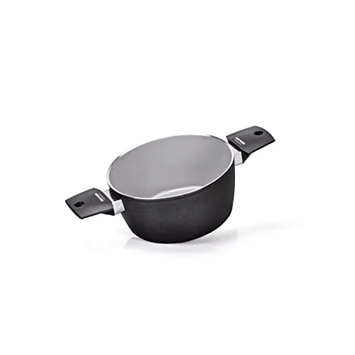 Moneta Futura Saucepan Ø20 cm, Natural FineGres Non-Stick Coating, Also Suitable for Induction Hobs, 100% Made in Italy