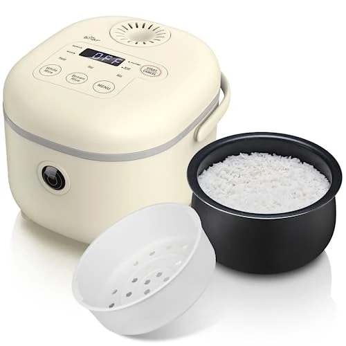 Offre limitée : Bear Cuiseur à riz 3,5 tasses (non cuit) avec cuiseur vapeur, Multifonctionnel 350W Electric Mini Rice Cooker，6 fonctions de cuisson du riz pour 2-4 personnes de 55.99 € à 52.52 € (6% de remise)