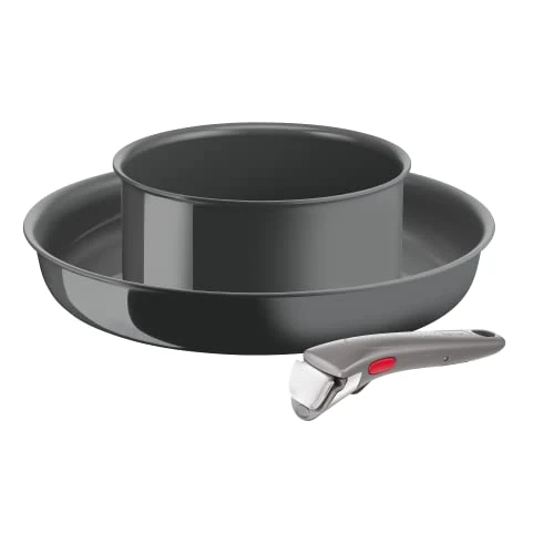 Tefal Ingenio Renew Zestaw do Gotowania, Aluminium, Czarny, 3 Elementy