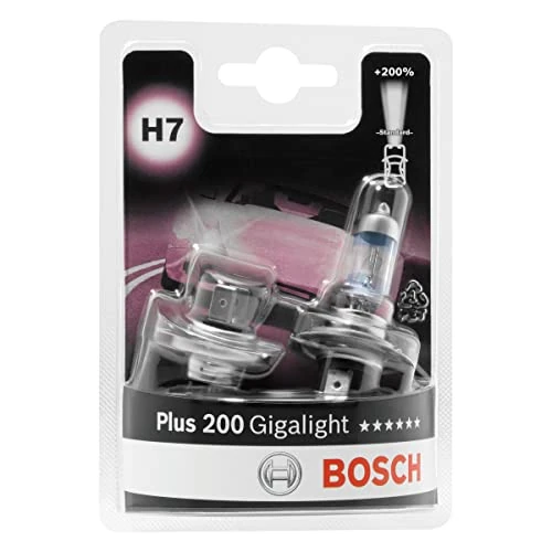 Limited-time offer: Bosch H7 (499) Plus 200 Gigalight Halogen Headlight Bulbs, 12 V 55 W, 200% more Light - Socket Type PX26d - Pack of 2 Replacement Car Light Bulbs from 21.07 £ to 21.07 £ (save 0.00%)