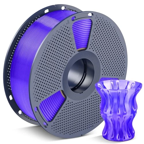 Offerta a tempo: SUNLU PLA Filamento Stampante 3D, Filamento PLA 1.75mm per Stampante 3D, Adatto Alla Maggior Parte Delle Stampanti 3D FDM, Bobina 3D Filamento PLA da 1KG. (PLA Trasparente Viola) — 23% da 21,99 € a 16,99 €