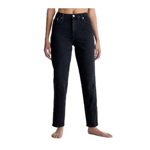 Offerta a tempo: Calvin Klein Donna Jeans Mom Fit, Nero (Denim Black), 36W/32L - 53% da 39.72 € a 18.50 €