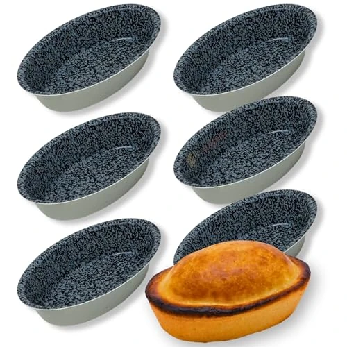 Offerta a tempo: NAMAI 6 Stampi per Pasticciotti Leccesi, Formine per Pasticciotti Leccesi, Materiale in Alluminio, Rivestimento Antiaderente, Effetto Pietra Made in Italy 10,5 cm x 7cm, Adatti in Friggitrice ad Aria - 0.00% da 14.99 € a 14.99 €