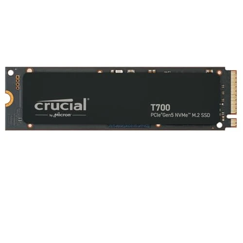Offerta a tempo: Crucial T700 SSD 1TB PCIe Gen5 NVMe M.2 SSD Interno Gaming, Fino a 11.700MB/s, Microsoft DirectStorage, Retrocompatibilità PCIe 4.0 - CT1000T700SSD3 - 4% da 271.99 € a 260.72 €