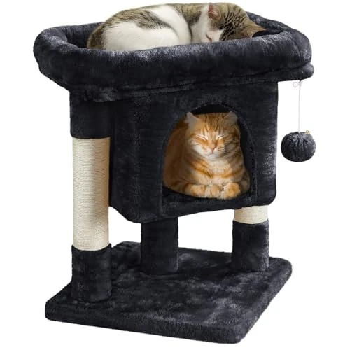 Offerta a tempo: Yaheetech Tiragraffi Albero per Gatti con Posatoio Grande Graffiatoio per Gatti 40,5 x 40,5 x 59 cm Nero - 46% da 55.99 € a 29.99 €