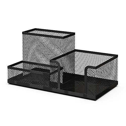 Zeitlich begrenztes Angebot: Detectalia Schreibtisch Organizer und Stiftehalter aus Metallgitter, Schwarz - Kompakter Multifunktionshalter für Stifte, Bürozubehör und Schulbedarf von 8.79 € auf 8.79 € (0.00% Rabatt)