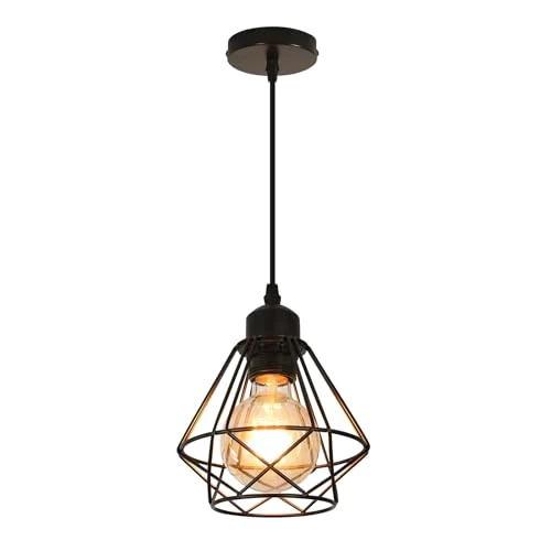 Oferta limitowana: Comely Lampa wisząca retro, E27 czarna, styl industrialny, metalowa lampa sufitowa z regulowanym kloszem do jadalni, kuchni, sypialni, salonu, baru z 76.01 zł na 76.01 zł (oszczędź 0.00%)