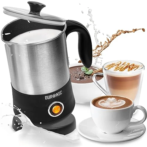 Limited offer: Duronic Milk Frother Electric MF300, Coffee Milk Frothers Steamer, Automatic Hot and Cold Foam Maker Hot Chocolate Machine with Milk Heater and Warmer for Cappuccino, Lattes, Coffees and Matcha from 42.99 EUR to 28.04 EUR (save 35%)