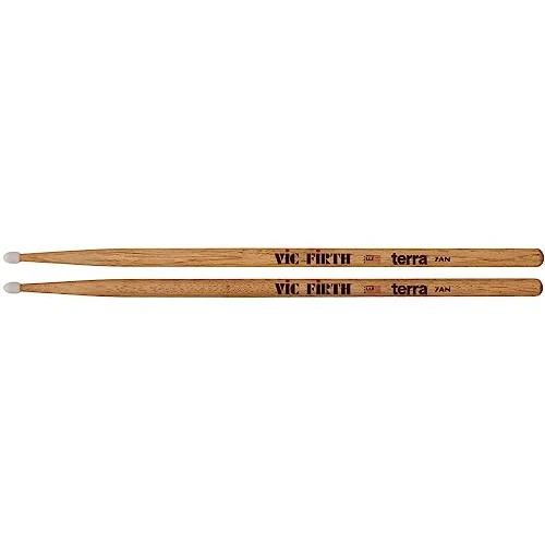 Vic Firth Bacchette della serie American Classic Terra 7ATN American Hickory Punta in nylon Confezione da 4 paia