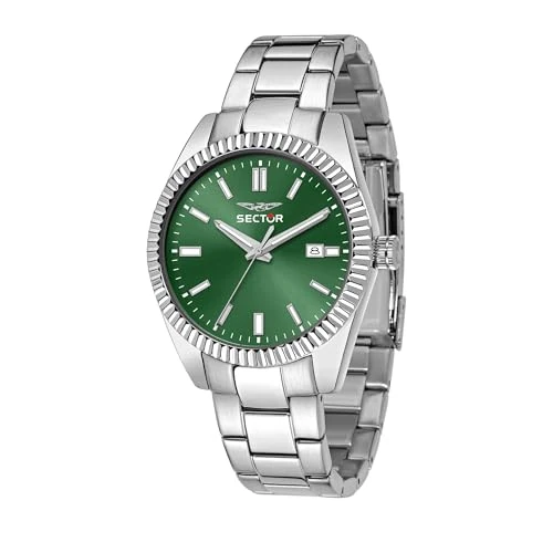 Sector 240 Męski zegarek, Czas i data, Czas I Data - R3253240048, Zielony, 41mm, bransoletka