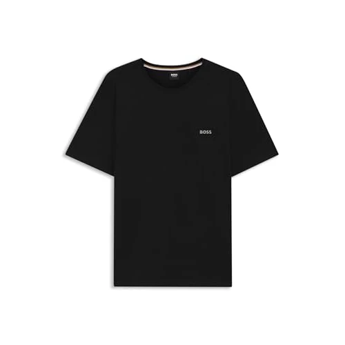 Offerta a tempo: Boss Maglietta da Uomo Mix&Match R Regular Fit, in Cotone Elasticizzato con Logo Ricamato, Nero1, S - 0.00% da 35.81 € a 35.81 €
