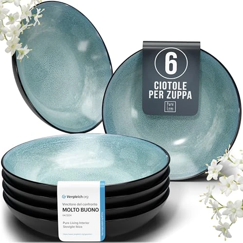 Offre limitee: Ensemble Prestige de Services de Table: Assiettes Creuses en Porcelaine pour 6 Personnes - Élégantes Assiettes de Service pour une Expérience Culinaire Raffinée, Pure Living bleu pétrole foncé de 59.95 EUR a 44.95 EUR (economie 25%)