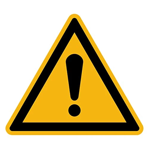 Aufkleber Gefahr Warnung NF ISO 7010 - Selbstklebende Plastifizierte Dreiecksplatte Wasser- und UV-beständig - Allgemeine Tafel - 60x60 cm