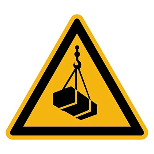 Offerta a tempo: Adesivo Pericolo Avvertenza Avvertimento NF ISO 7010 - Adesivo Segnaletico Triangolare Laminato Resistente all'Acqua e ai Raggi UV - Carichi Sospesi - 35x35 cm - 0.00% da 9.80 € a 9.80 €