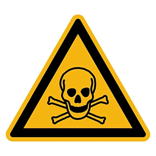 Limited-time offer: Sticker Danger Warning NF ISO 7010 - Laminated Triangular Signage Adhesive Sticker Water and UV Resistant - Toxic Materials - 25x25 cm from 25.88 £ to 4.10 £ (save 84.16%)