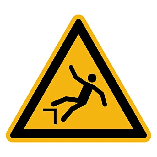 Offre limitée : Autocollant Danger Warning Avertissement NF ISO7010 - Sticker Adhésif Signalétique Triangulaire Laminé Plastifié Résistant à l'eau et aux UV - Chute avec Dénivellation - 35x35 cm de 6.71 € à 6.71 € (0.00% de remise)