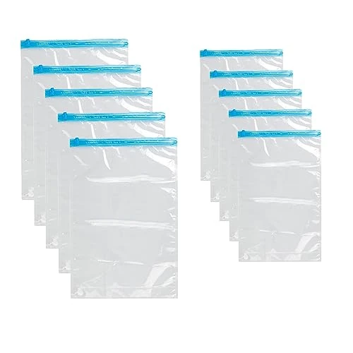 Limited offer: QH7 Roll-up Storage Bags, 10 Pack Travel Compression Bags (5 Medium + 5 Large), No Pump or Vacuum Needed, Reusable Space Saver Bags,Perfect for traveling(5(60x40) cm 5(50x35) cm) from 11.99 EUR to 10.69 EUR (save 11%)