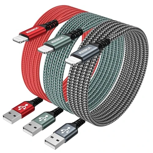 Oferta limitada: Cable Cargador iPhone 2M 3Pack [MFi-Certificado] Cable iPhone Carga Rápida Apple Cable Lightning Compatible con iPhone 14 13 12 11 Pro/Pro Max/Mini, XR XS Max X, 8 7 6 6s Plus, 5s 5 Se de 9.99 € a 9.99 € (ahorro 0.00%)